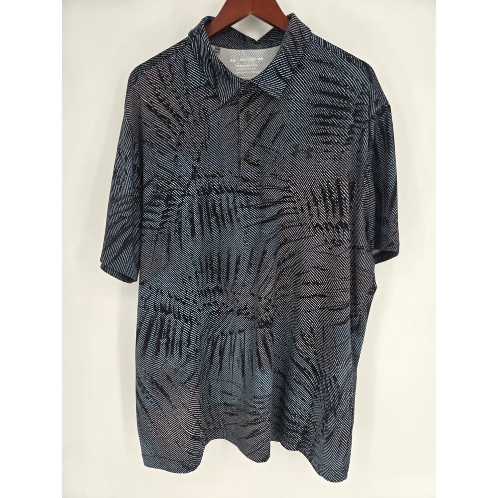 Under Armour Navy Blue The Playoff Polo Tropical Design Loose Men's XXL